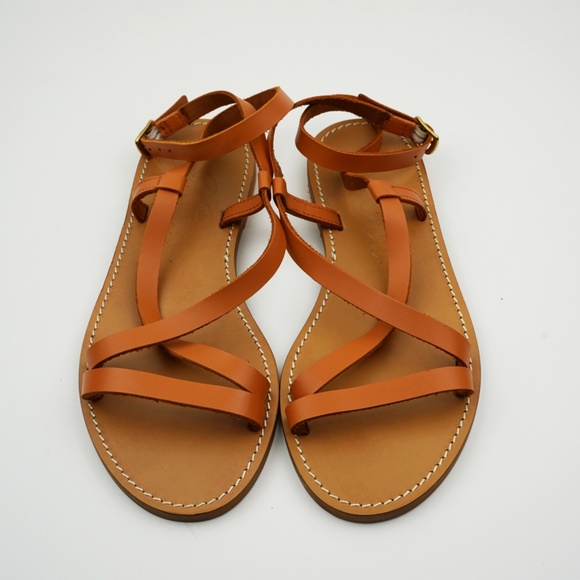 New JCREW Flat strappy Sandals in Vachetta Leather Tan - Picture 2 of 3